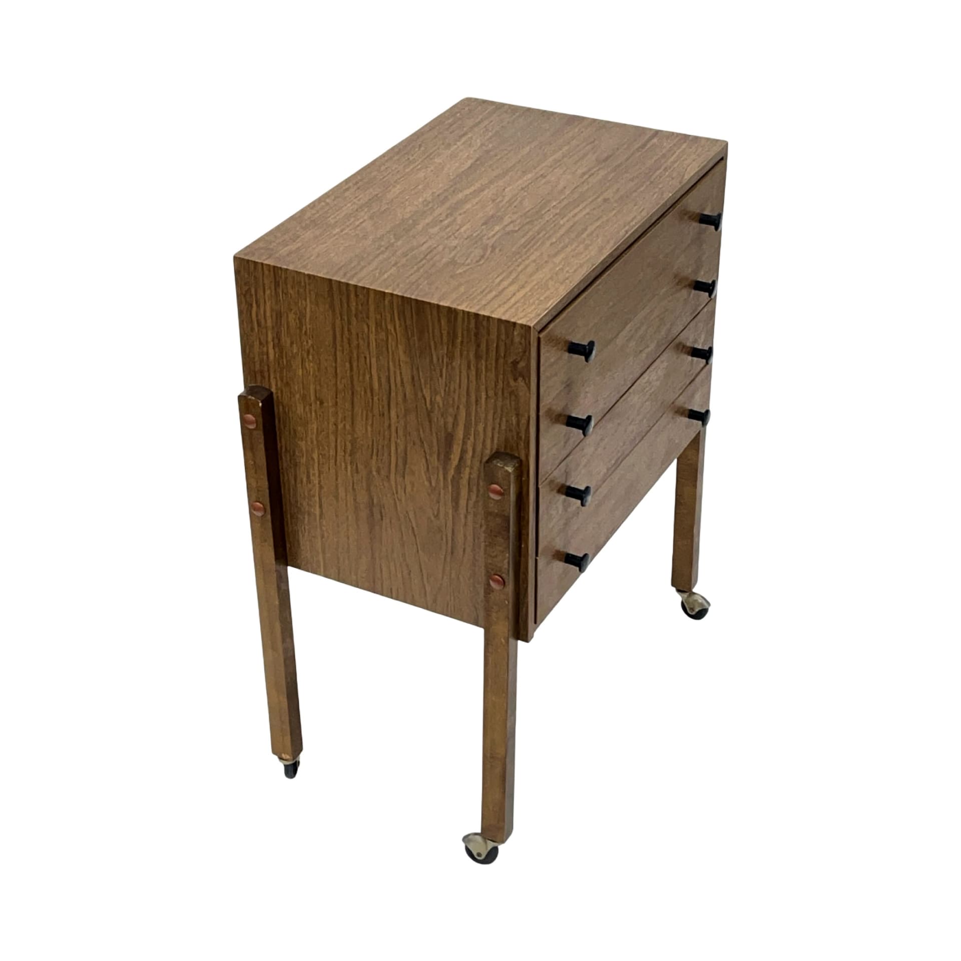 Sewing box modernist, brown plywood, East Germany, 1960s. - 198193