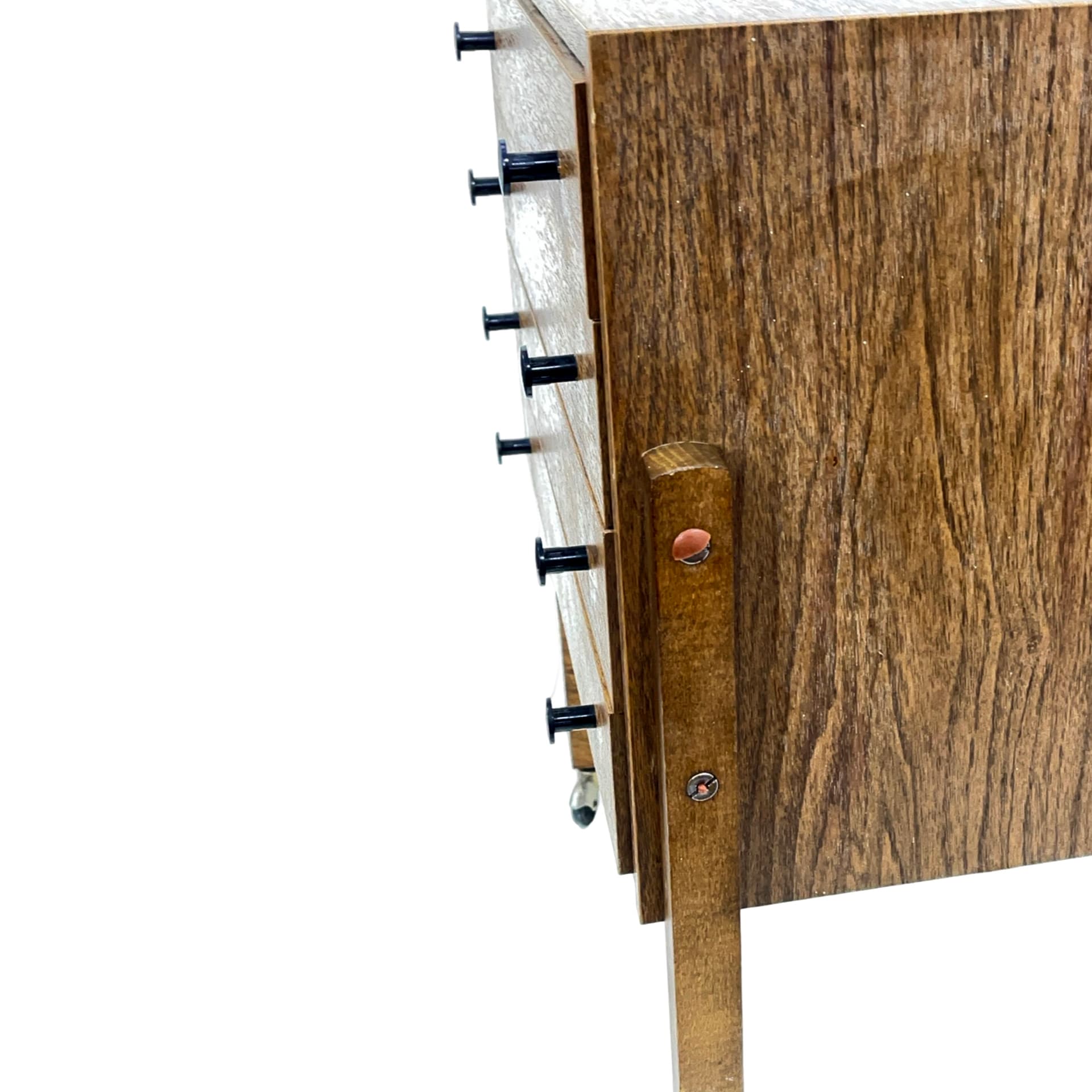 Sewing box modernist, brown plywood, East Germany, 1960s. - 198190