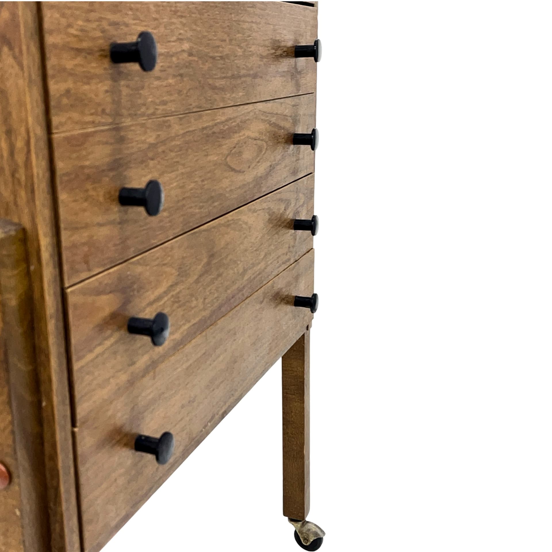 Sewing box modernist, brown plywood, East Germany, 1960s. - 198198