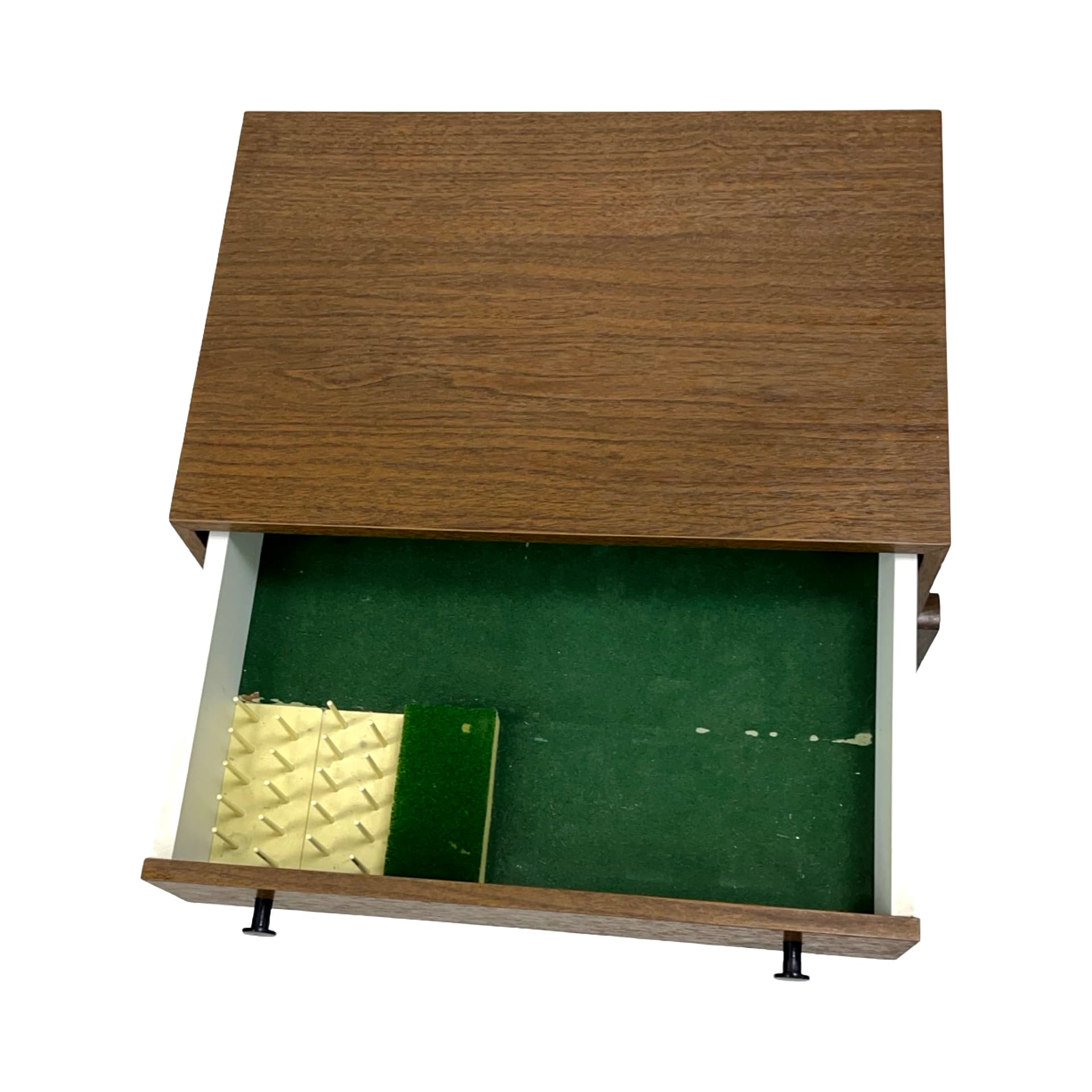 Sewing box modernist, brown plywood, East Germany, 1960s. - 198200