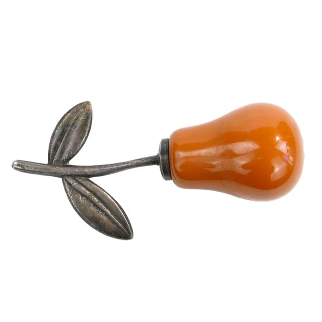 Solniczka Art déco, pomarańczowy bakelit, Niemcy, lata 20. - WYMIARY