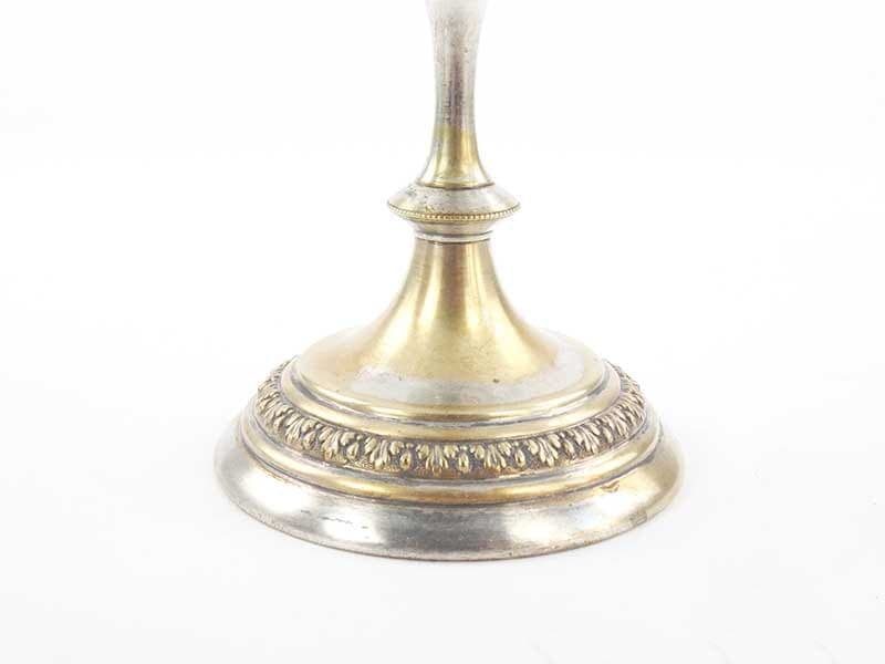 Art Nouveau centerpiece, opalescent white glass, brass, Denmark, circa 1900 - 198232