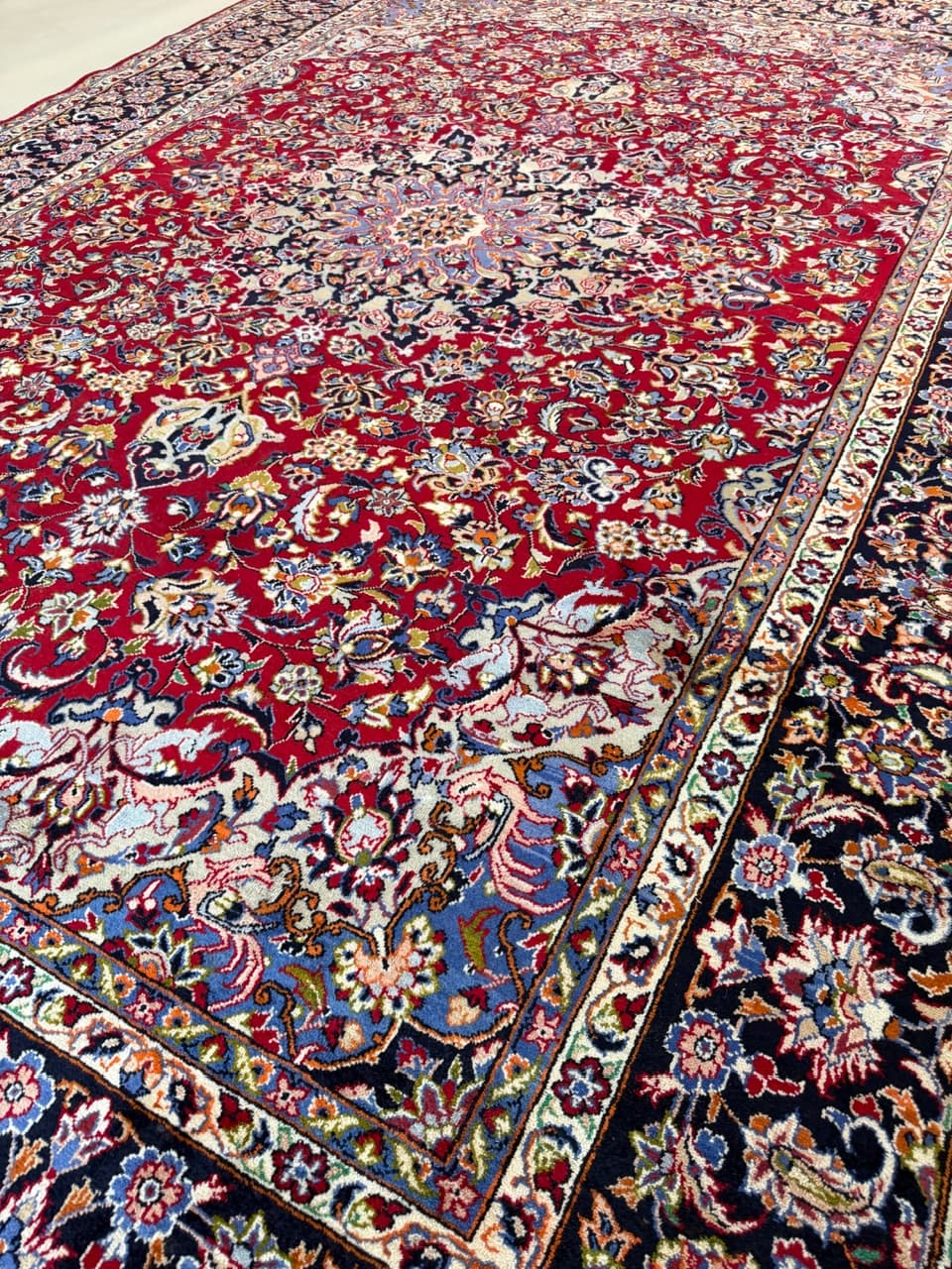 Dywan Keshan 400x285 cm, czerwony, wełna, Iran - 198253