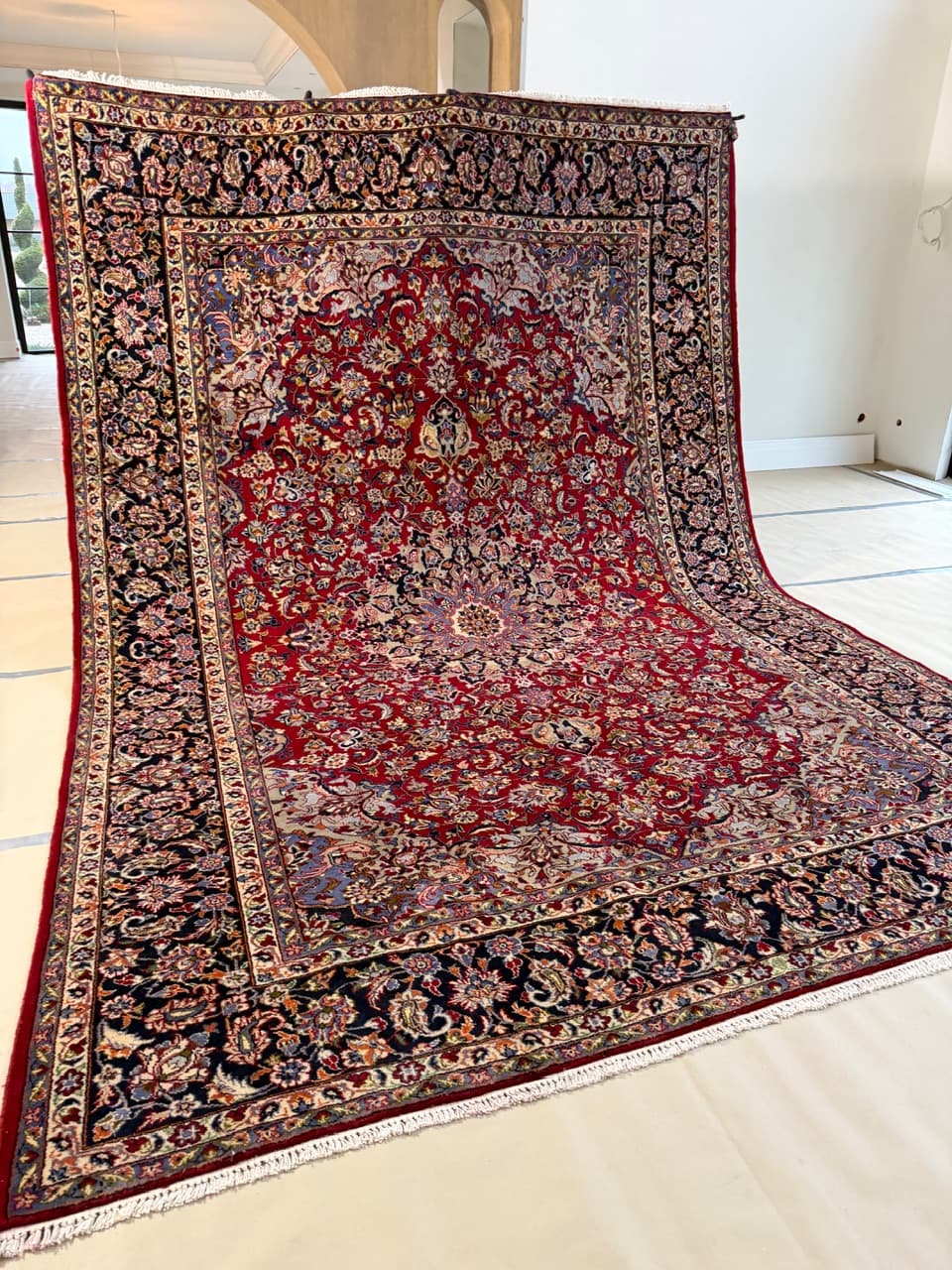 Dywan Keshan 400x285 cm, czerwony, wełna, Iran - 198259