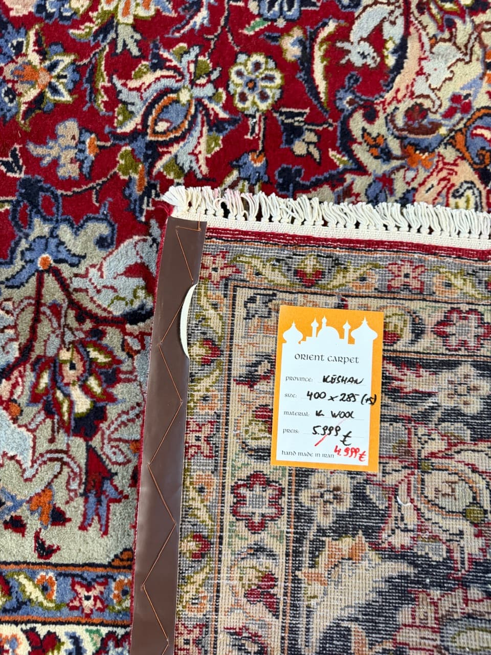 Dywan Keshan 400x285 cm, czerwony, wełna, Iran - 198257