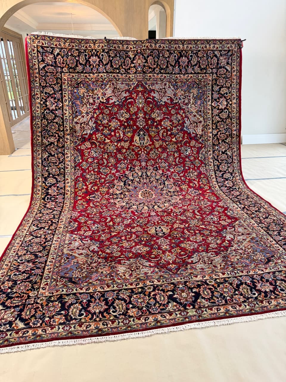 Dywan Keshan 400x285 cm, czerwony, wełna, Iran - 198261