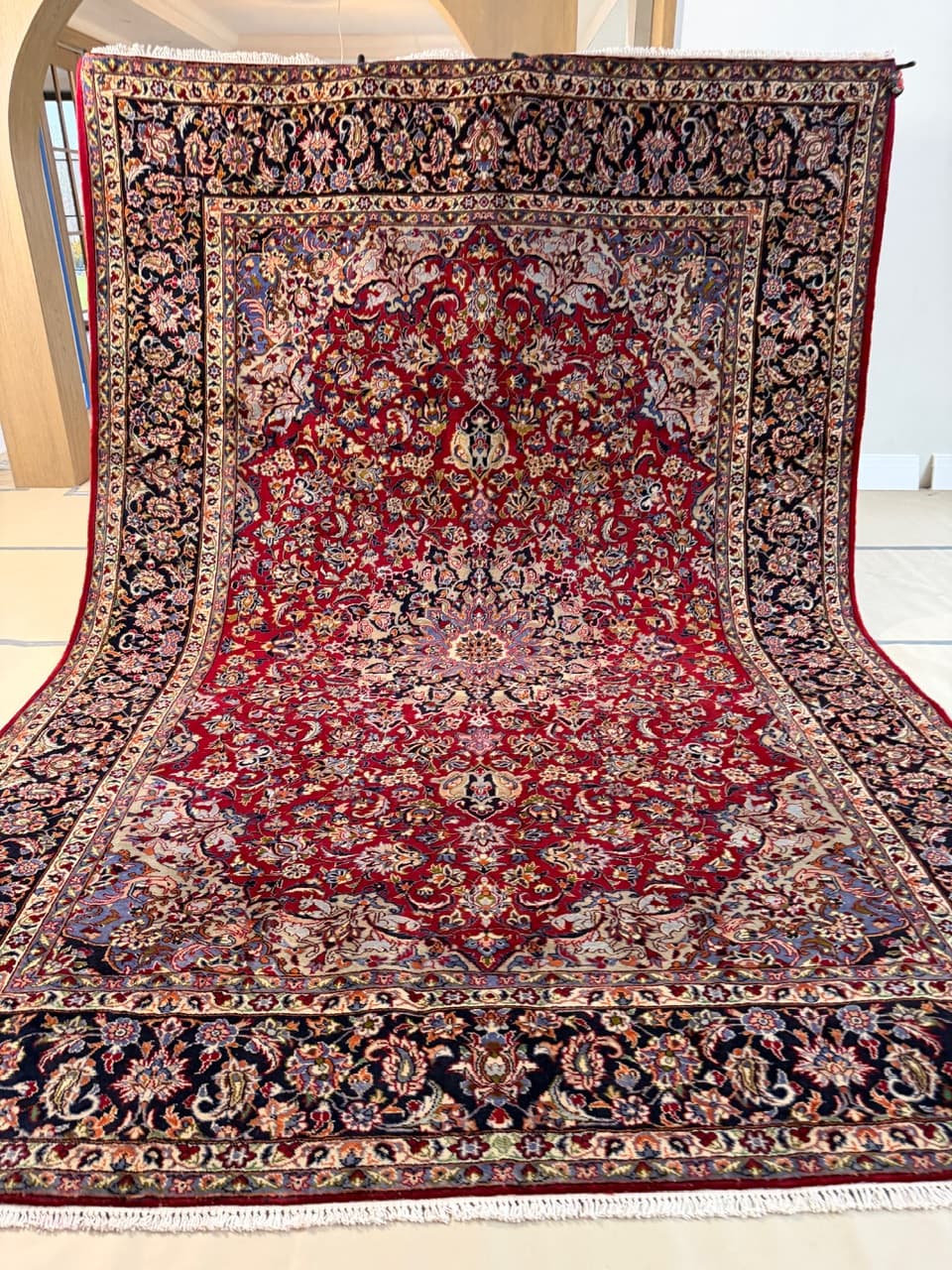 Dywan Keshan 400x285 cm, czerwony, wełna, Iran - 198262