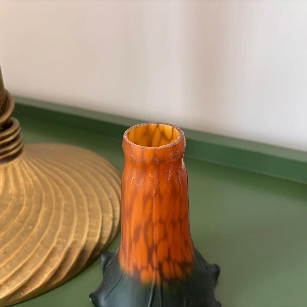 Lampa podłogowa, multikolor, mosiądz, szkło, Francja, lata 90. - 13901