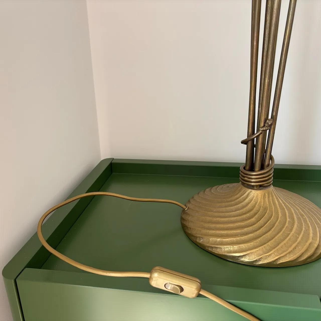 Lampa podłogowa, multikolor, mosiądz, szkło, Francja, lata 90. - 13902