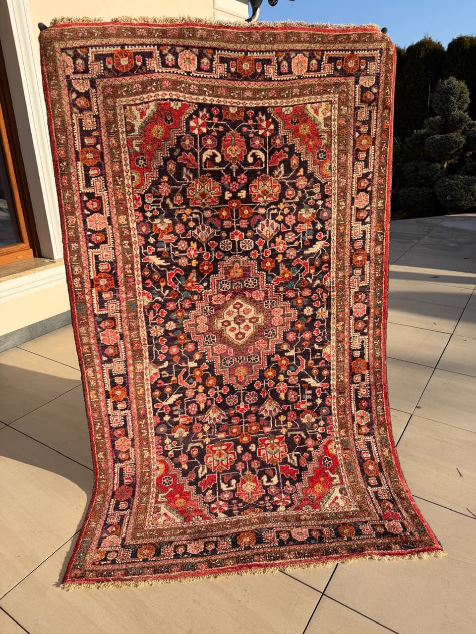 Dywan Hamadan 225x130 cm, granatowy, wełna, Iran, lata 70. - 198264