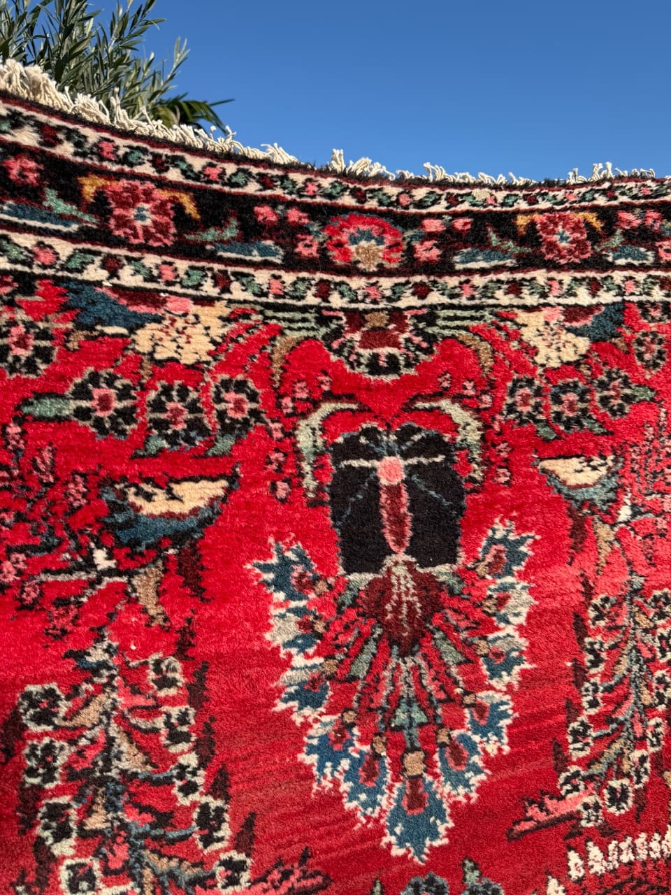 Chodnik Hamadan 310x105 cm, czerwony, wełna, Iran - 198282