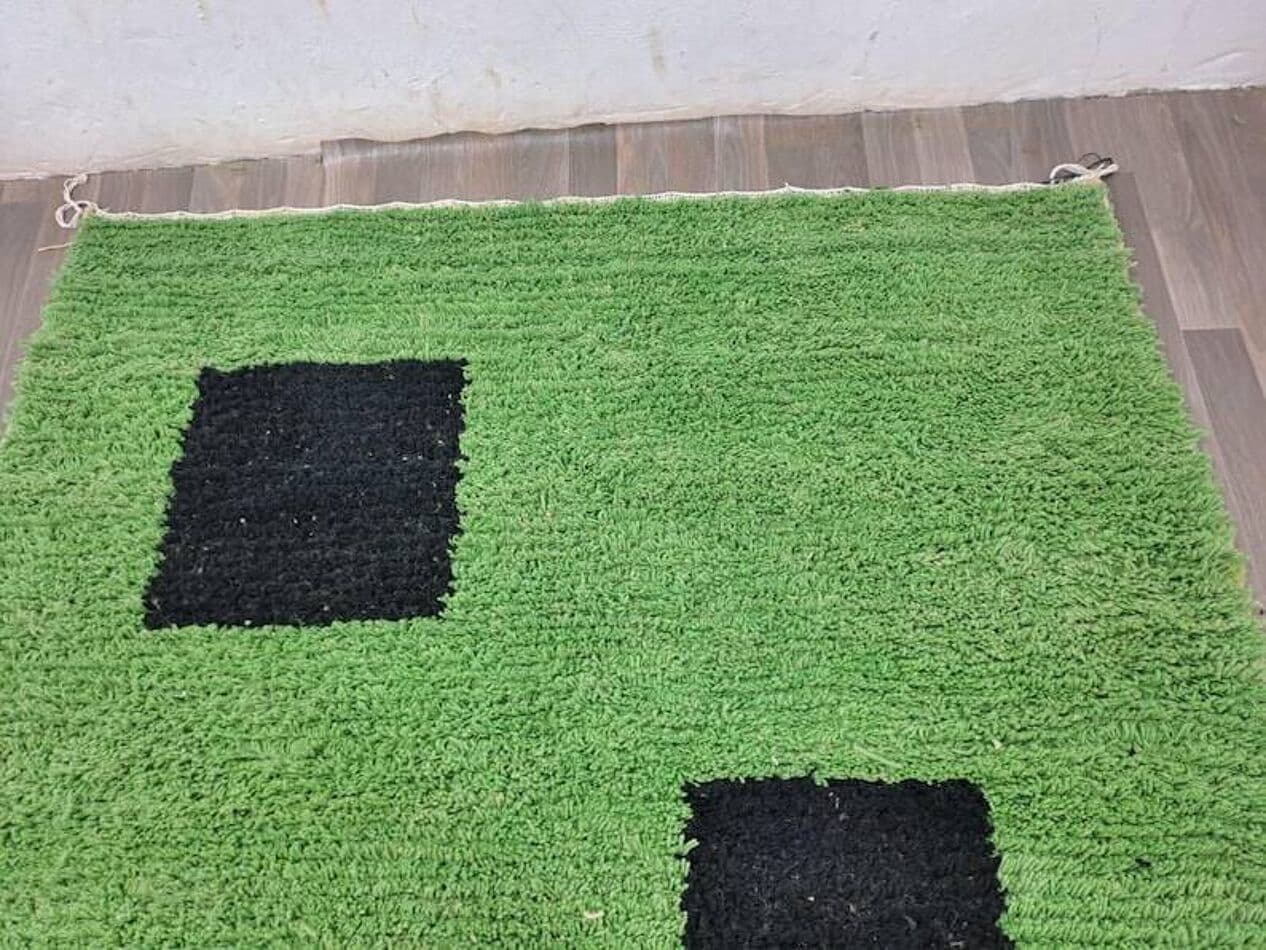 Ręcznie tkany dywan 200x300 cm, wełna, zielony, czarny, Maroko - 198369