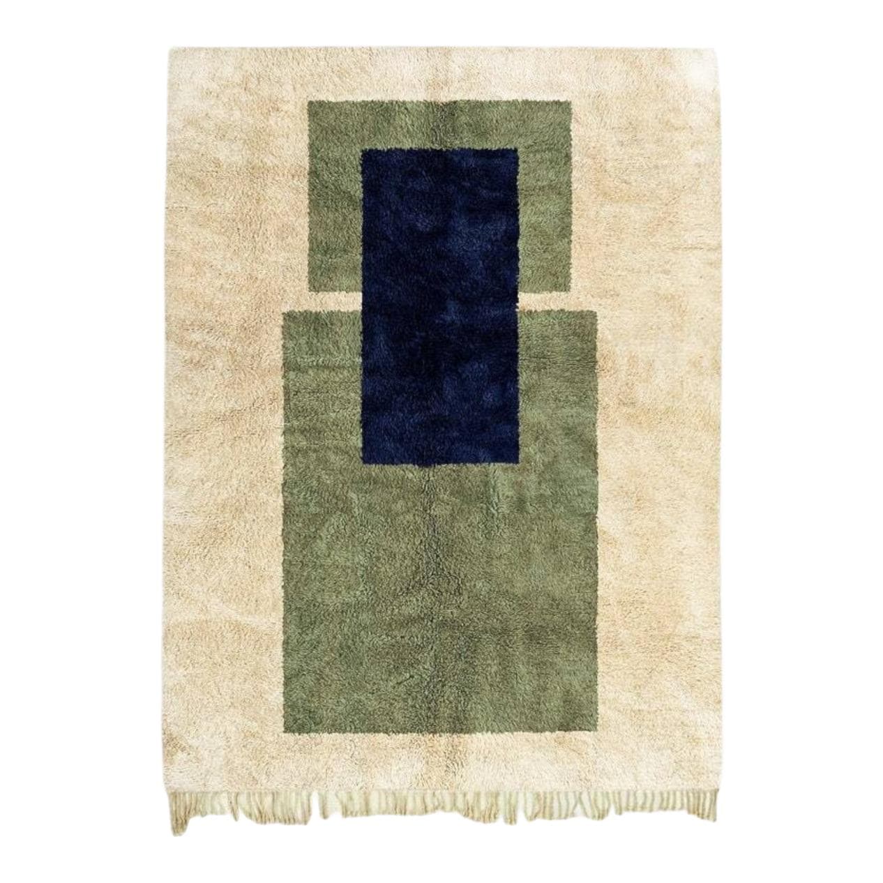 Handwoven rug 150x250 cm, wool, beige, Morocco - 198380