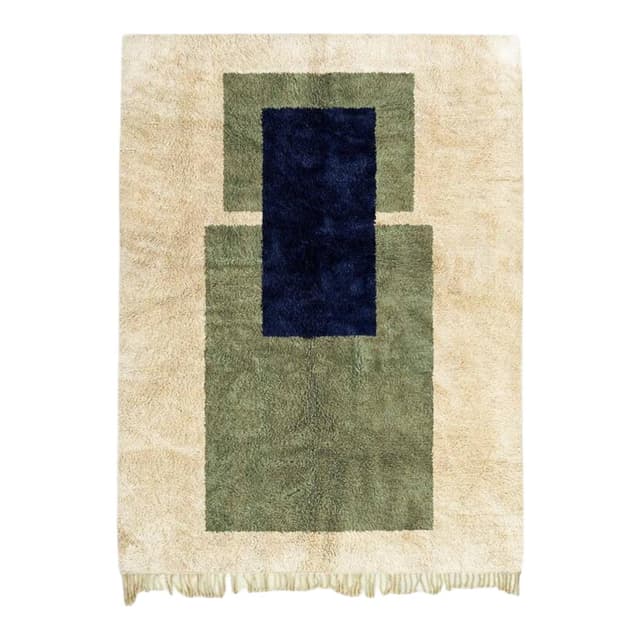 Handwoven rug 150x250 cm, wool, beige, Morocco - DIMENSION