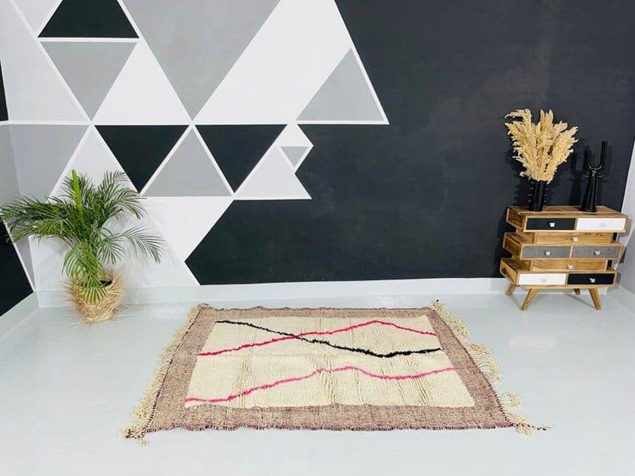 Handmade rug 140x260 cm, wool, multicolour, Morocco - 198320