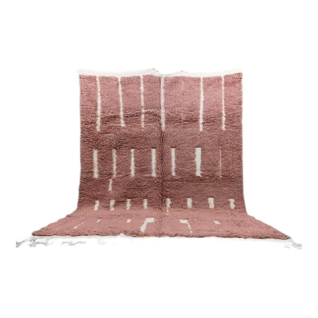 Handwoven rug 145x255 cm, wool, terracotta, cream, Morocco - DIMENSION