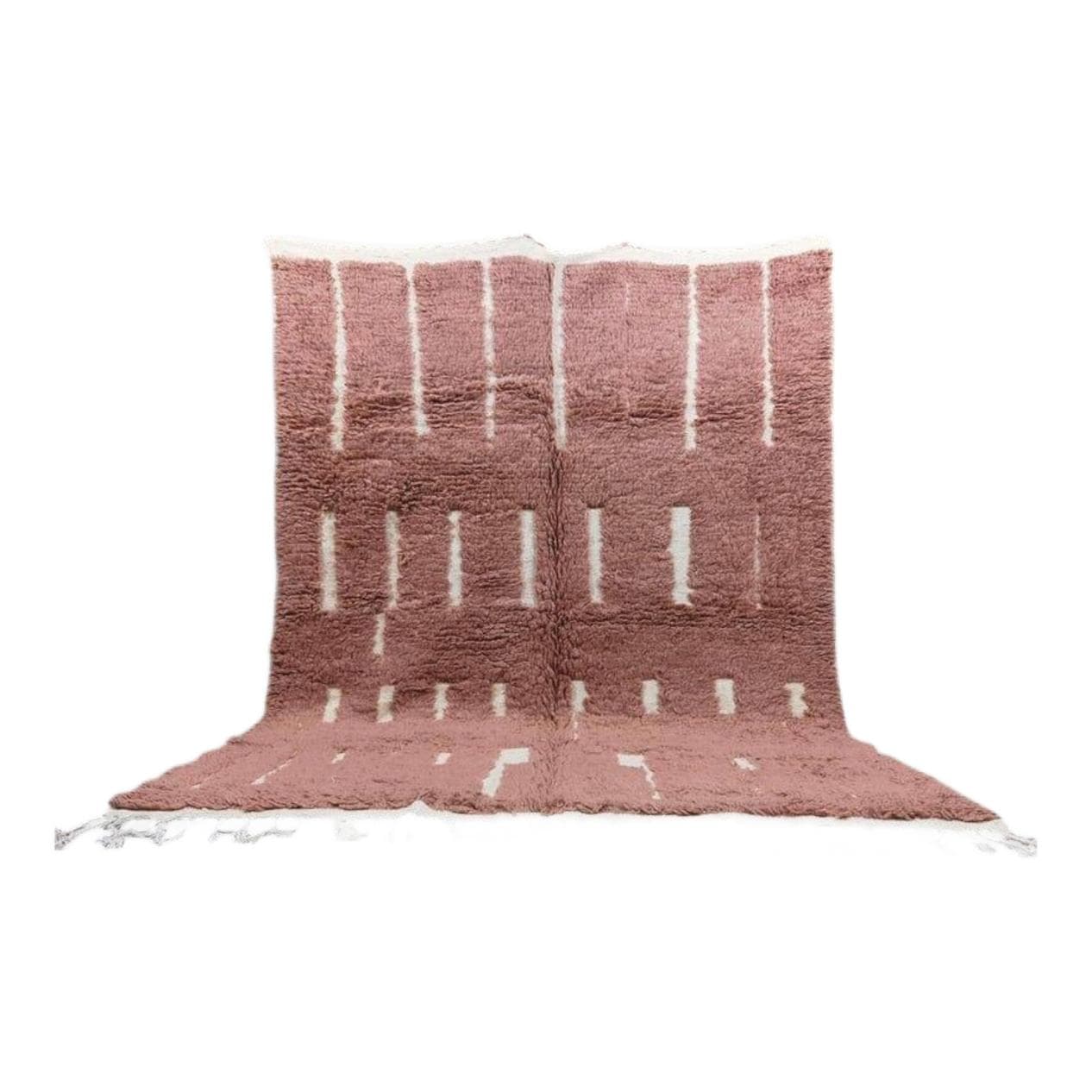 Handwoven rug 145x255 cm, wool, terracotta, cream, Morocco - 198372