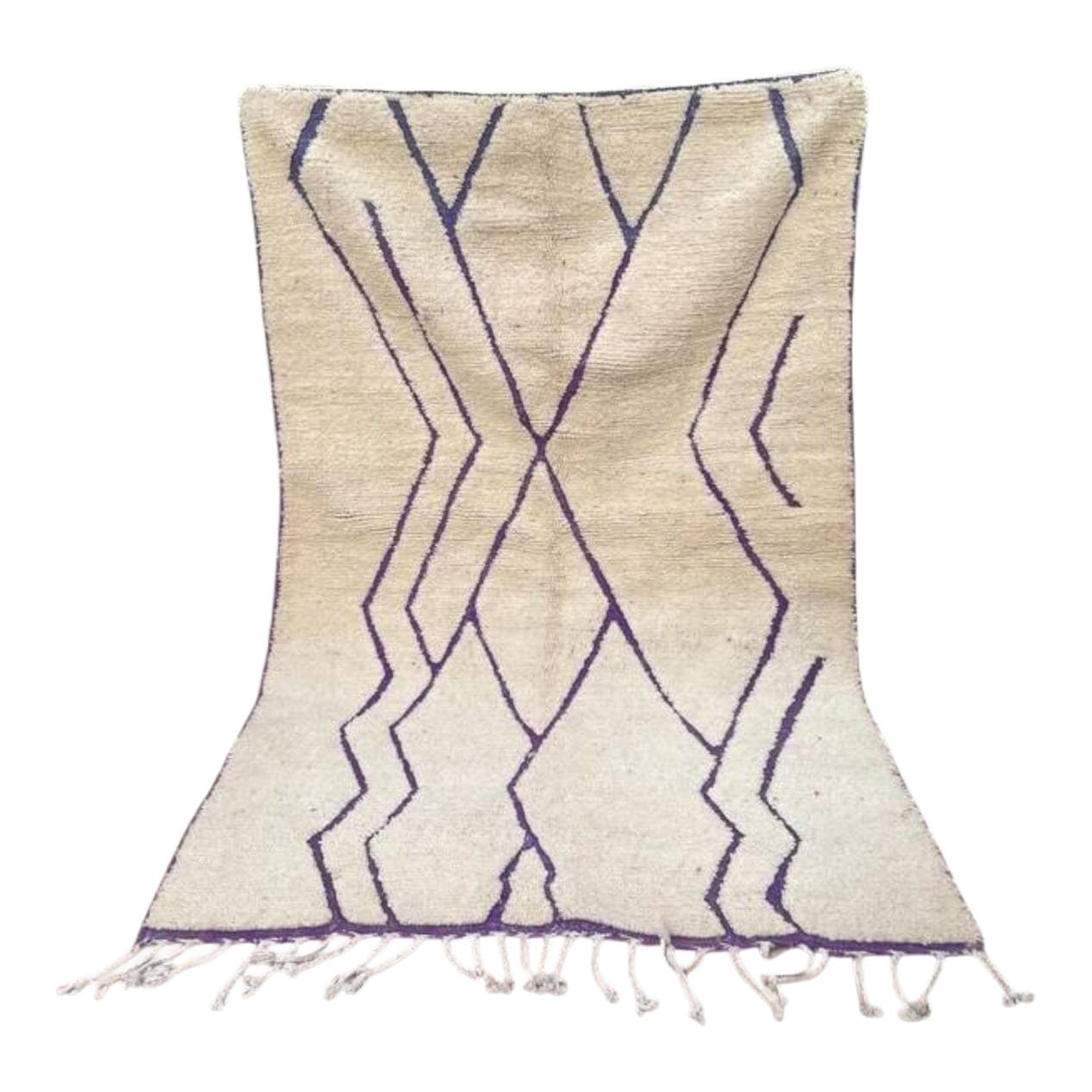 Ręcznie tkany dywan 150x250 cm, wełna, biały, Maroko