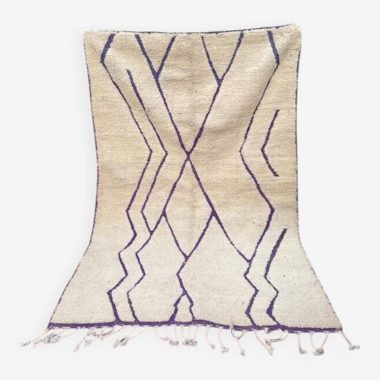 Ręcznie tkany dywan 150x250 cm, wełna, biały, Maroko - 200363