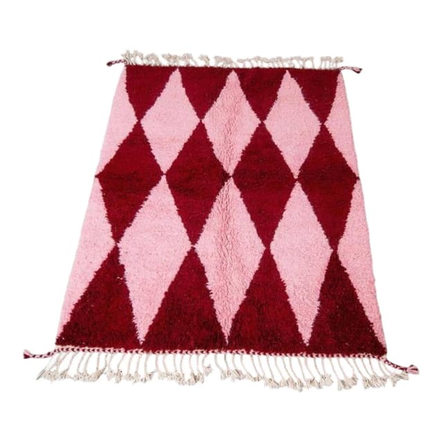 Ręcznie tkany dywan 100x200 cm, wełna, multikolor, Maroko - WYMIARY