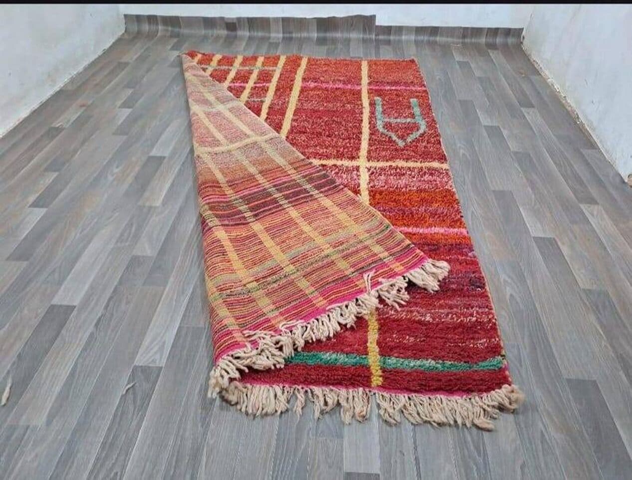 Ręcznie tkany dywan 150x250 cm, wełna, multikolor, Maroko - 200236