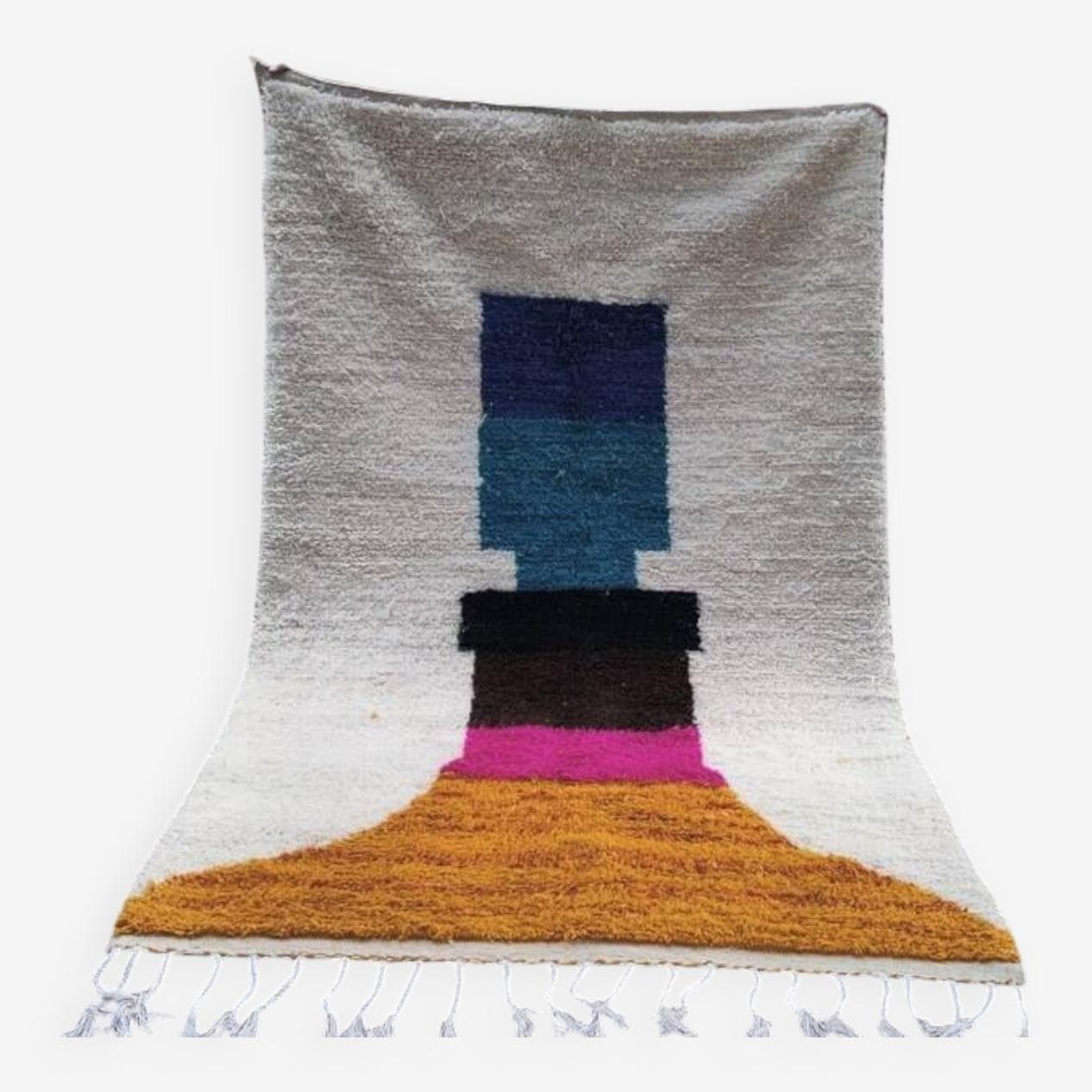 Ręcznie tkany dywan 140x270 cm, wełna, multikolor, Maroko - 200166