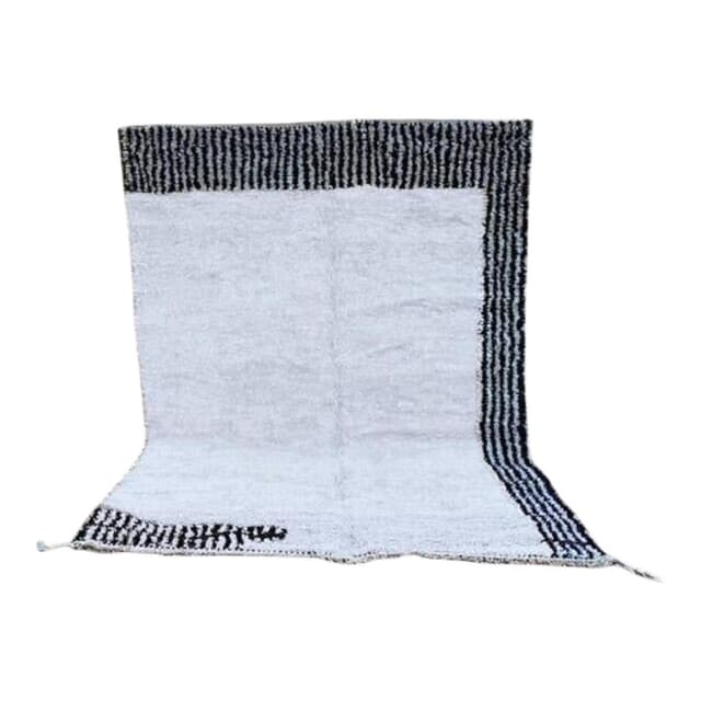 Ręcznie tkany dywan 160x240 cm, wełna, biały, czarny, Maroko - WYMIARY