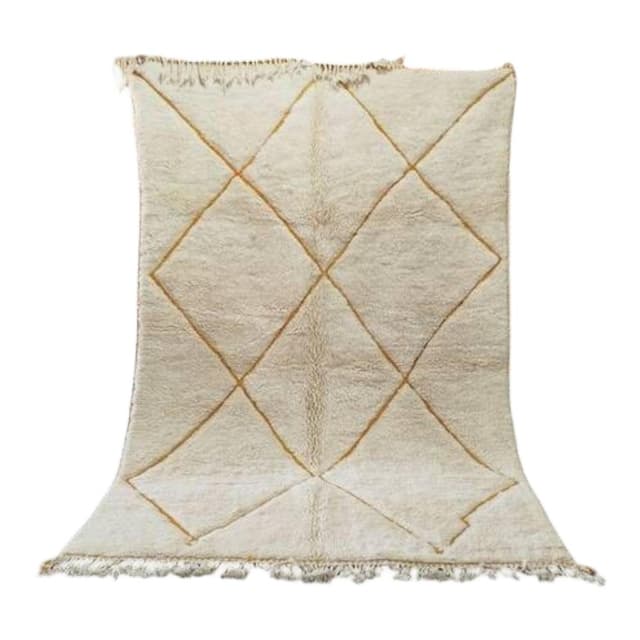 Ręcznie tkany dywan 150x250 cm, wełna, biały, Maroko - WYMIARY