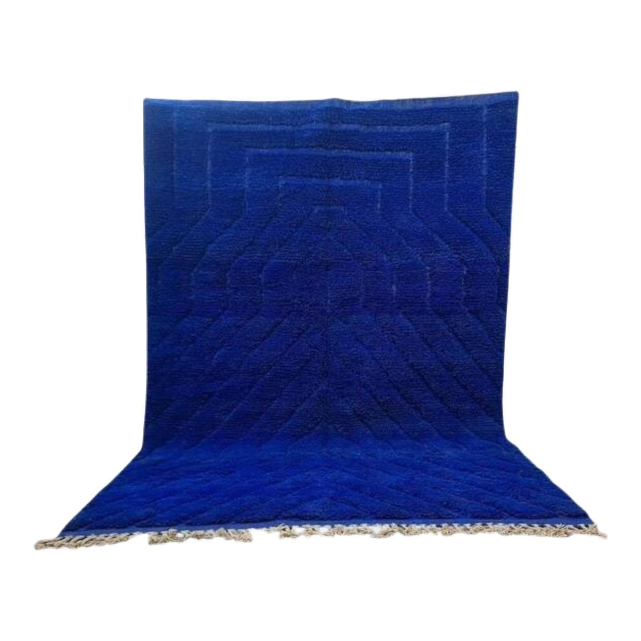 Ręcznie tkany dywan 200x300 cm, wełna, niebieski, Maroko