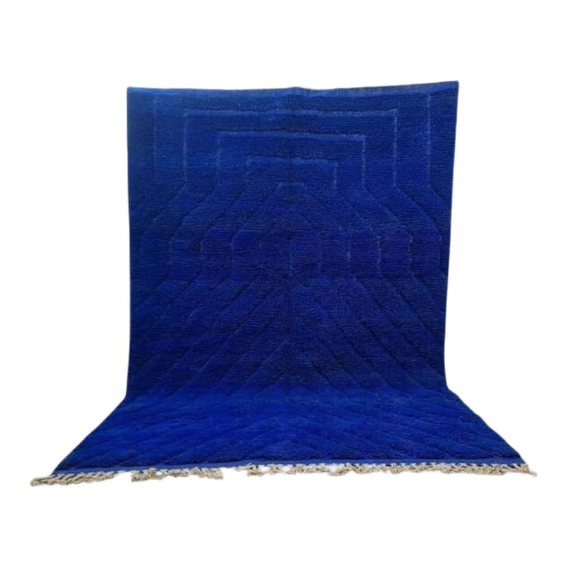 Ręcznie tkany dywan 200x300 cm, wełna, niebieski, Maroko