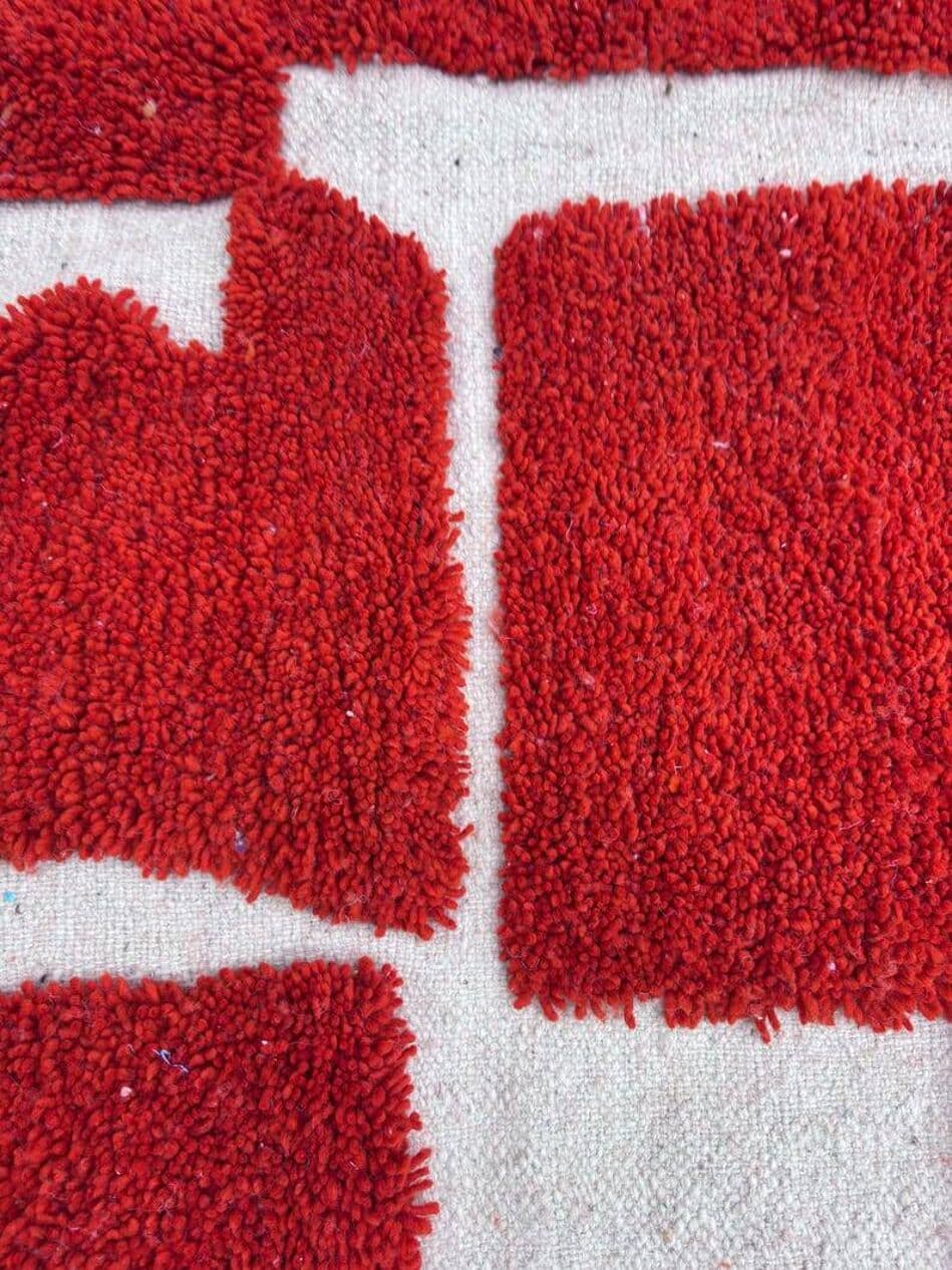 Ręcznie tkany dywan 140x250 cm, wełna, czerwony, Maroko - 200080