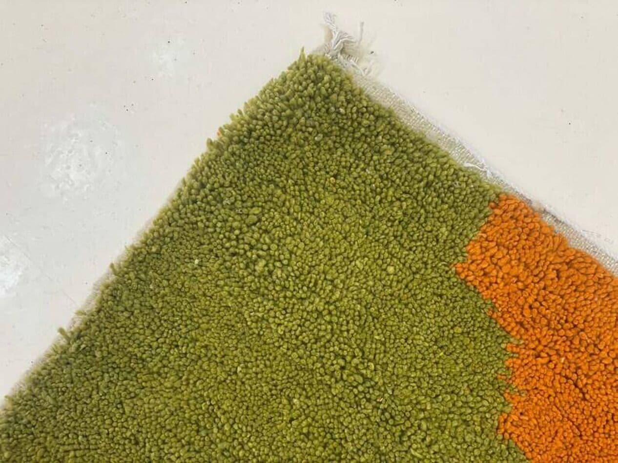 Ręcznie tkany dywan 100x200 cm, wełna, zielony, pomarańczowy, różowy, niebieski, Maroko - 199991