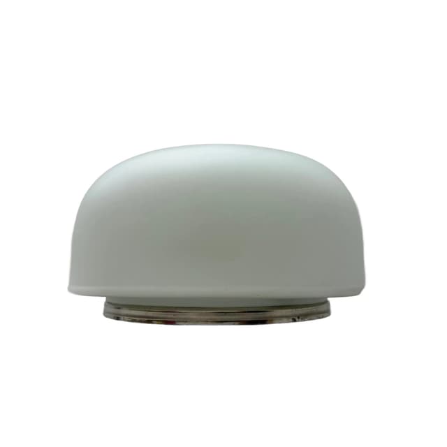 Plafon Bauhaus, szkło białe, metal, Zakłady Sprzętu Oświetleniowego Zaos, Polska, lata 80. - WYMIARY