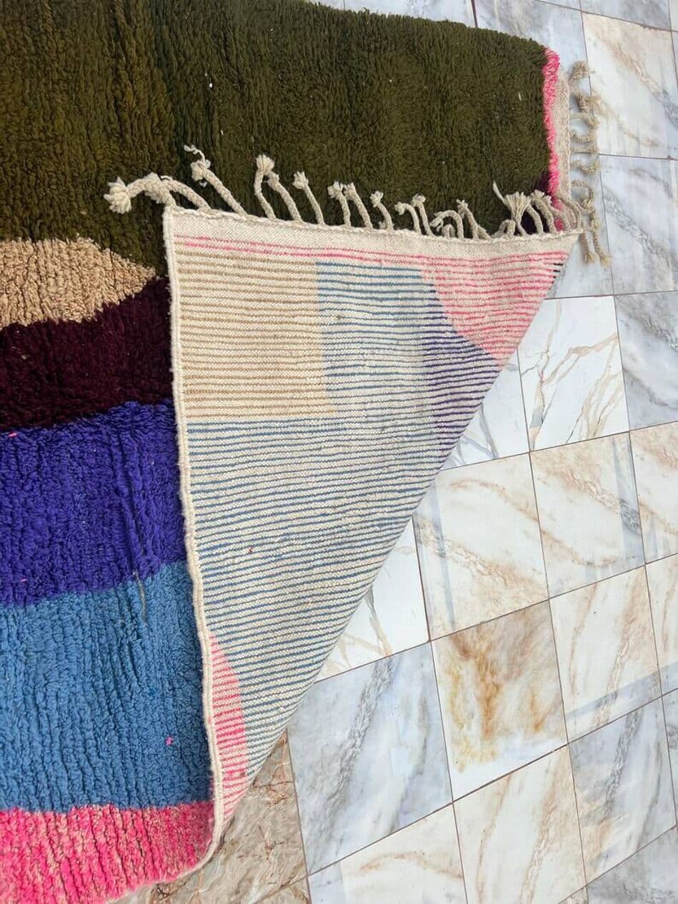 Handwoven rug 150x260 cm, wool, multicolor, Morocco - 199956