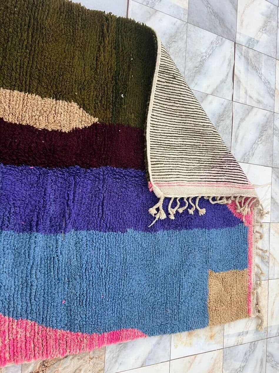 Handwoven rug 150x260 cm, wool, multicolor, Morocco - 199955