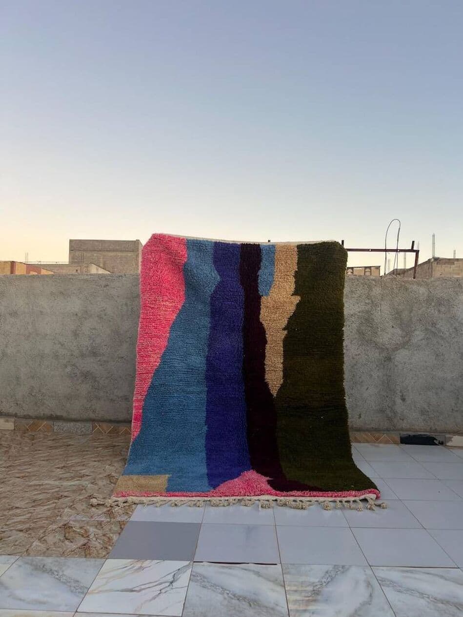 Handwoven rug 150x260 cm, wool, multicolor, Morocco - 199953