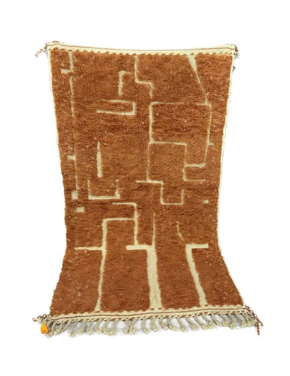 Ręcznie tkany dywan 150x250 cm, wełna, brązowy, Maroko - 199932