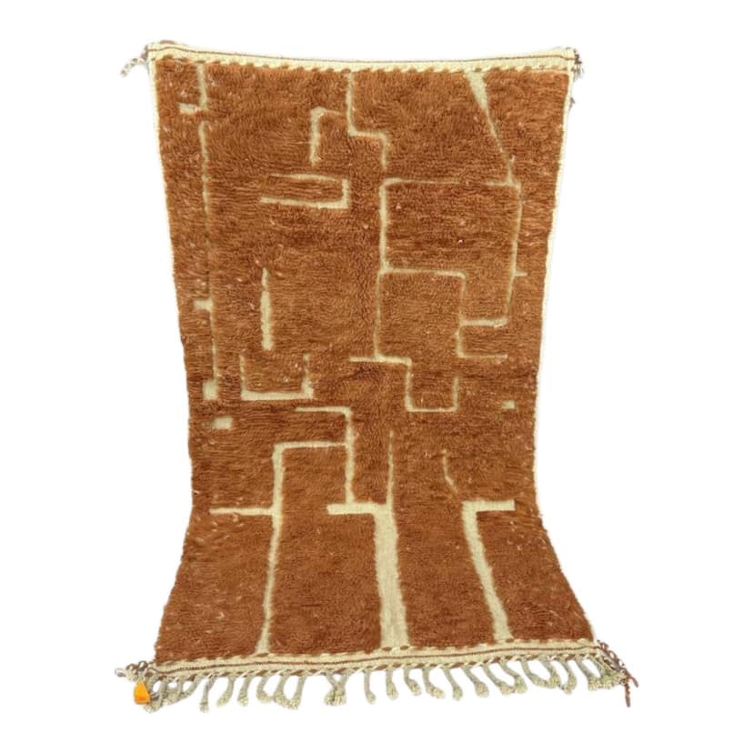 Ręcznie tkany dywan 150x250 cm, wełna, brązowy, Maroko