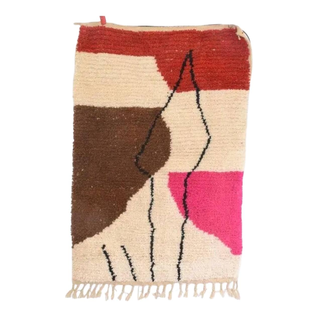 Ręcznie tkany dywan 150x250 cm, wełna, wielokolorowy, Maroko