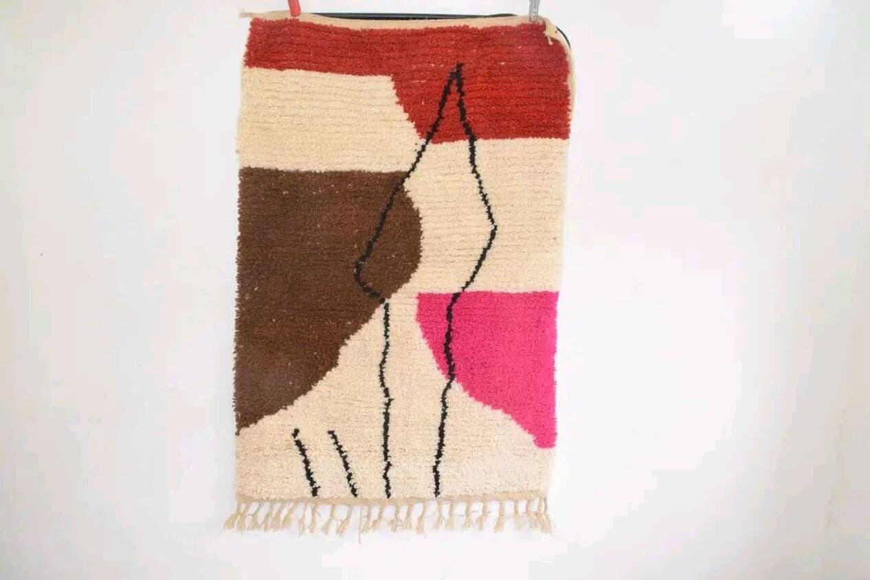 Ręcznie tkany dywan 150x250 cm, wełna, wielokolorowy, Maroko - 199930