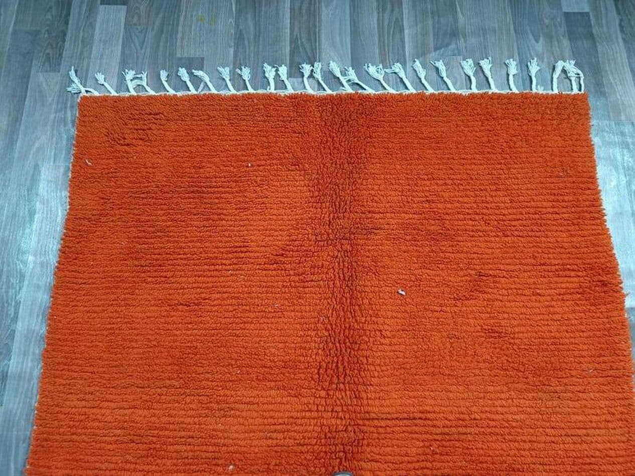 Ręcznie tkany dywan 100x200 cm, wełna, pomarańczowy, Maroko - 199907
