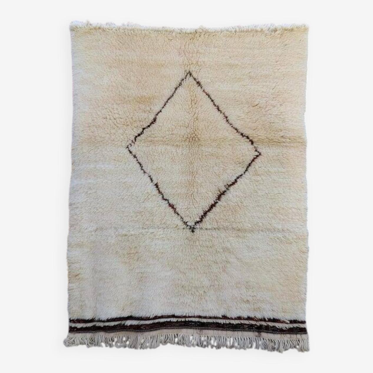 Handwoven rug 150x250 cm, wool, beige, Morocco - 199888