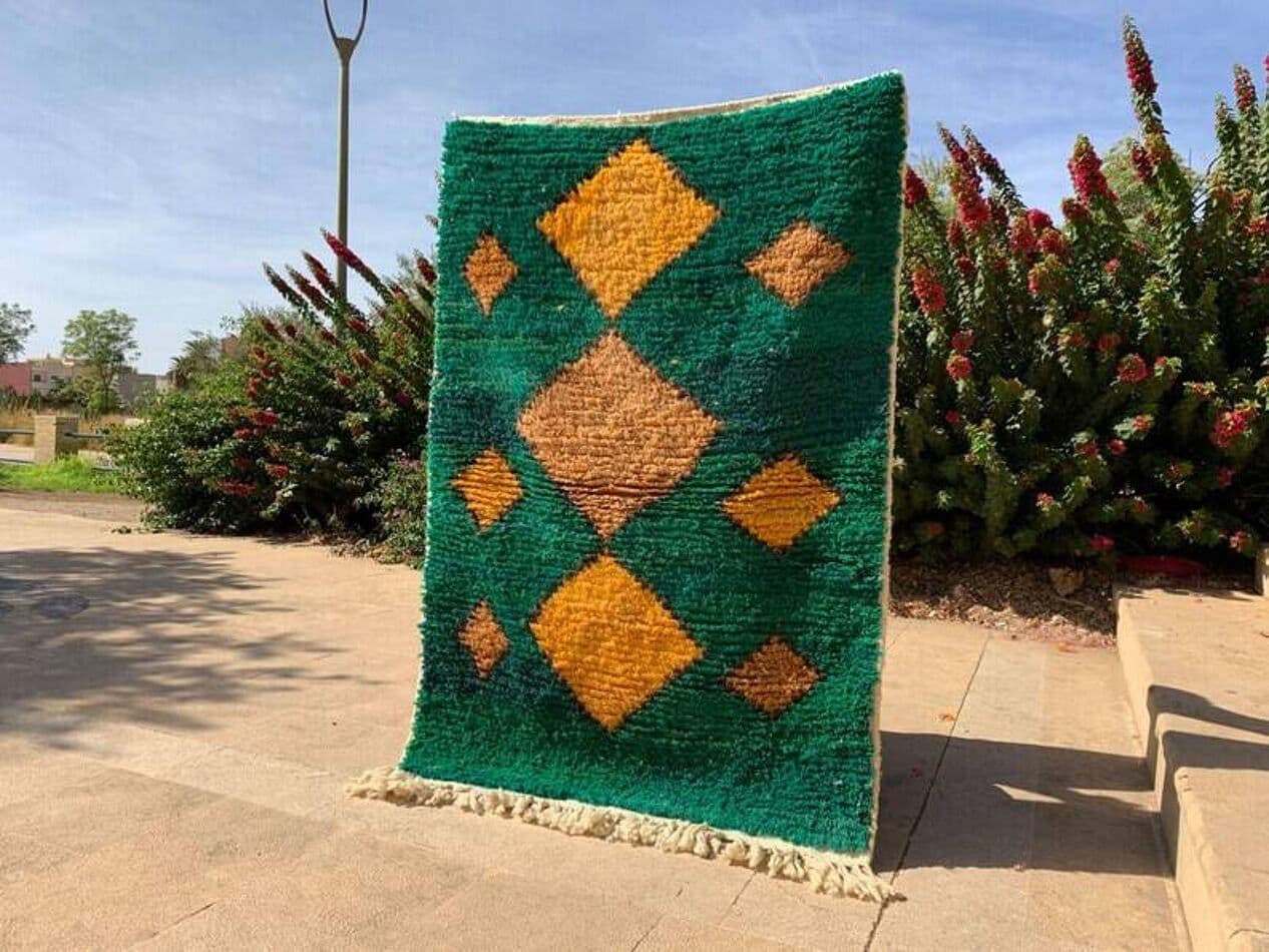 Handwoven rug 150x250 cm, wool, multicolour, Morocco - 199885