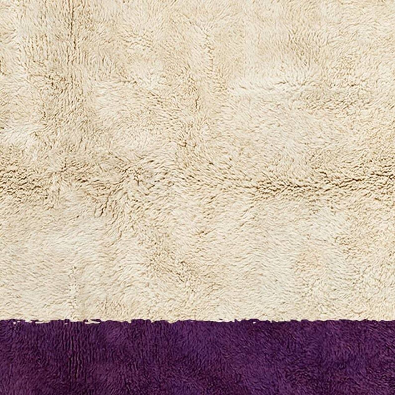 Handwoven rug 150x250 cm, wool, ivory, purple, Morocco - 199871