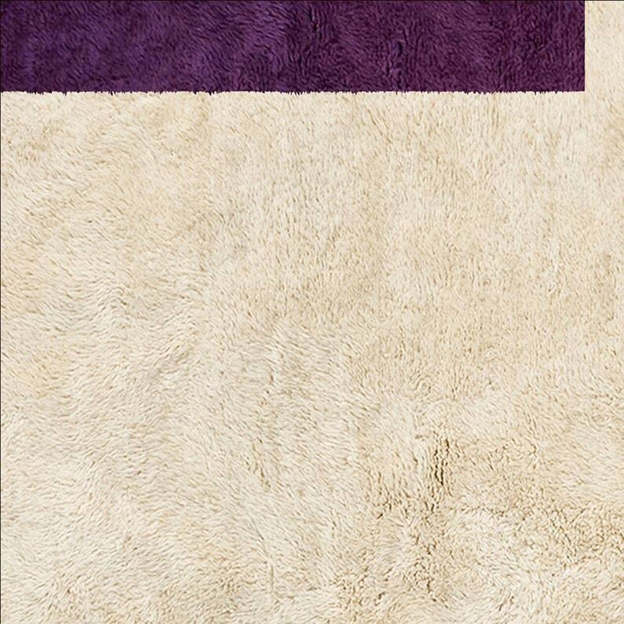 Handwoven rug 150x250 cm, wool, ivory, purple, Morocco - 199872
