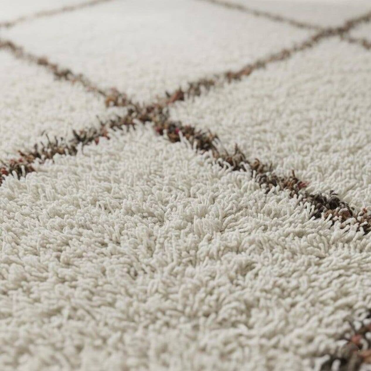 Ręcznie tkany dywan 140x260 cm, wełna, kremowy, Maroko - 199856