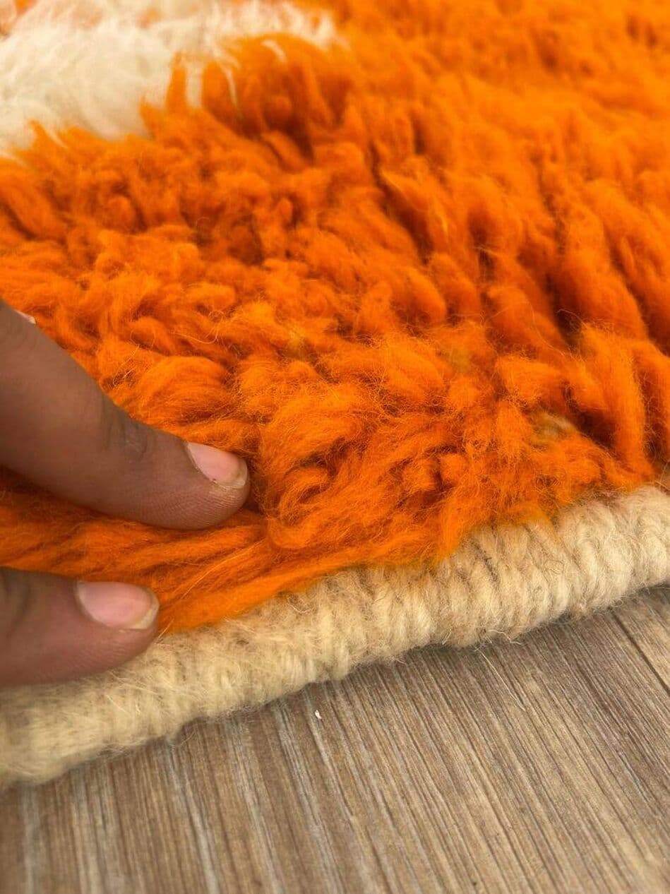 Ręcznie tkany dywan 150x250 cm, wełna, pomarańczowy, Maroko - 199851