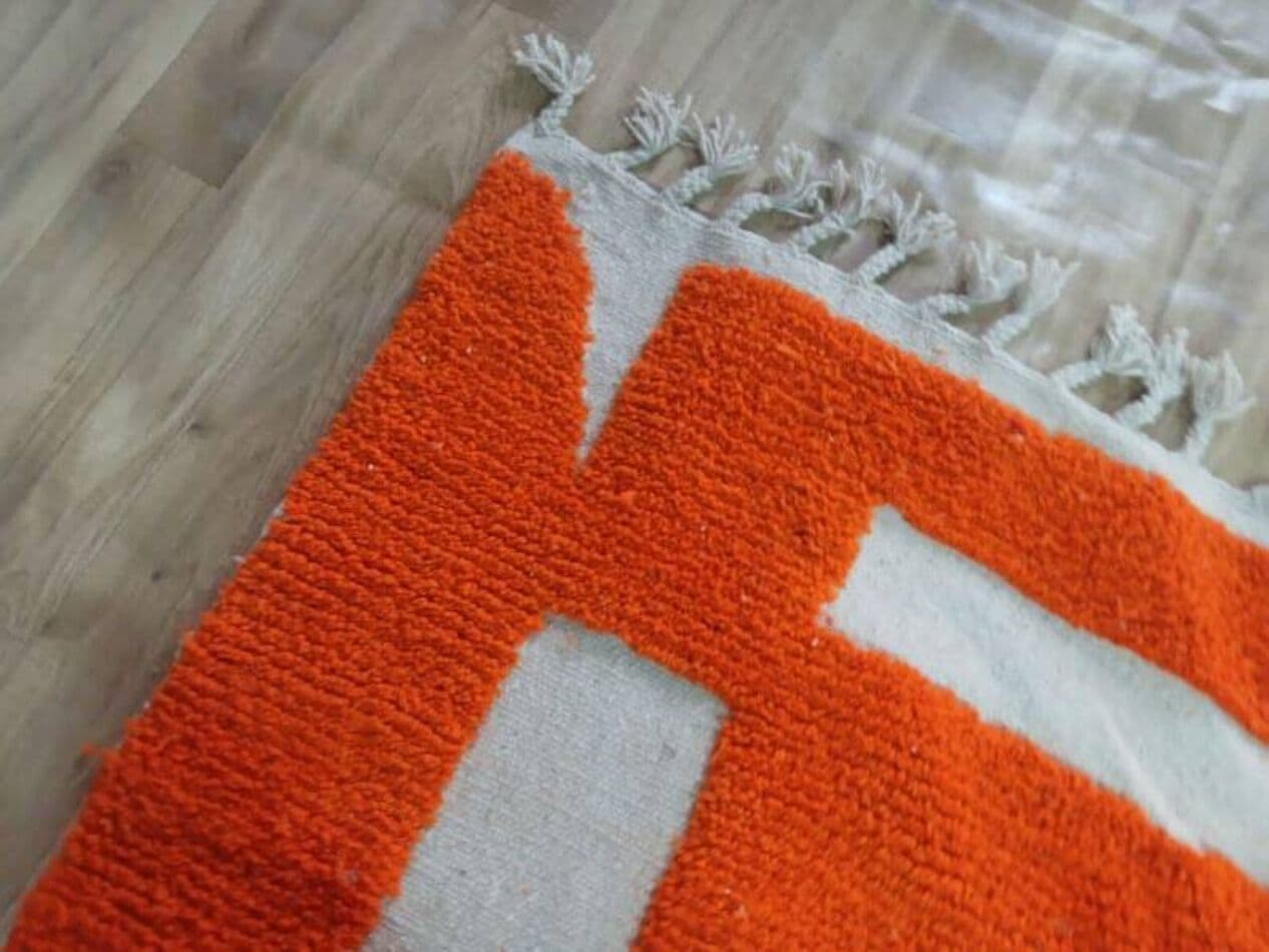 Ręcznie tkany dywan 150x250 cm, wełna, pomarańczowy, Maroko - 199825