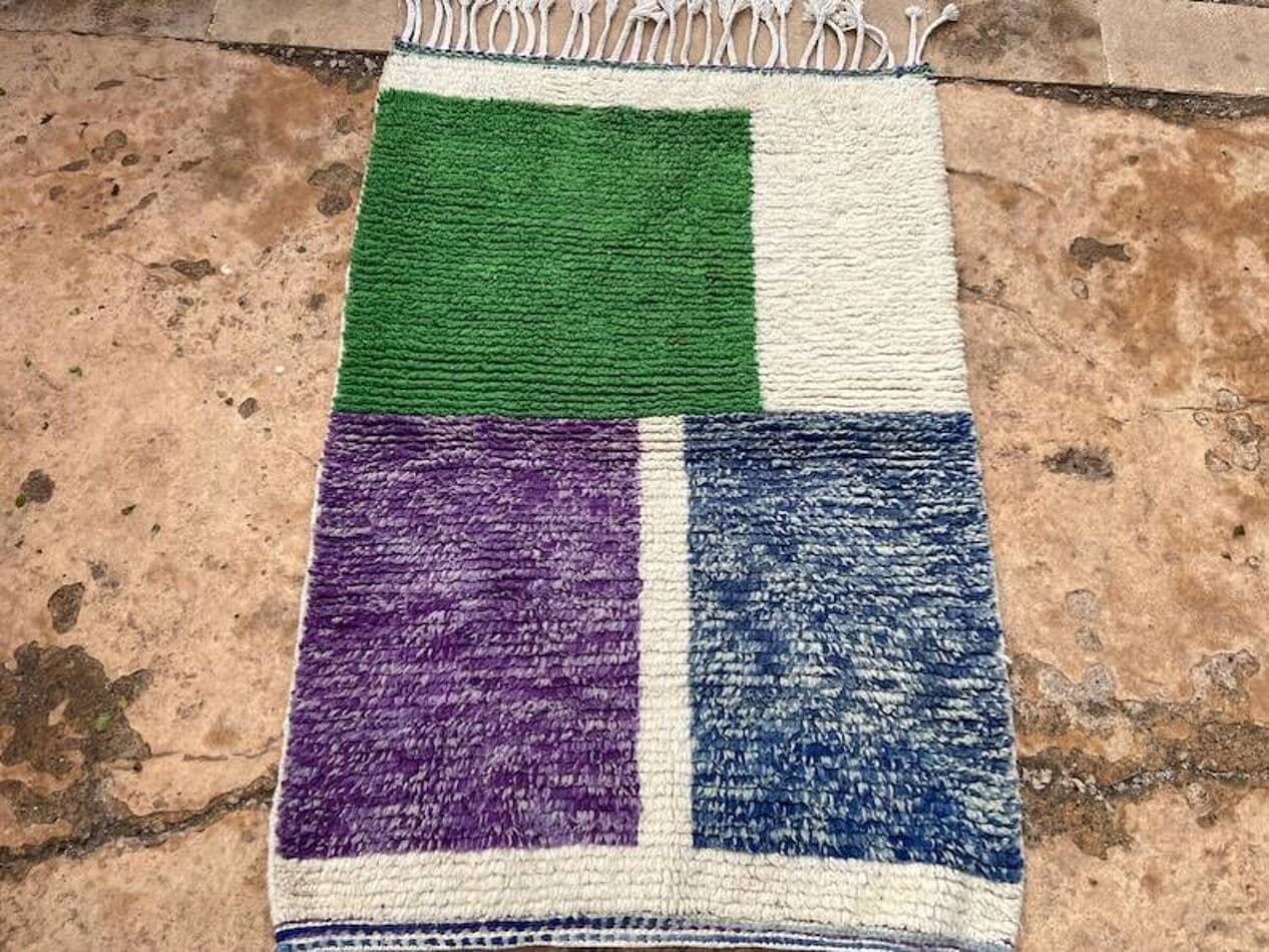 Ręcznie tkany dywan 150x250 cm, wełna, wielokolorowy, Maroko - 199814