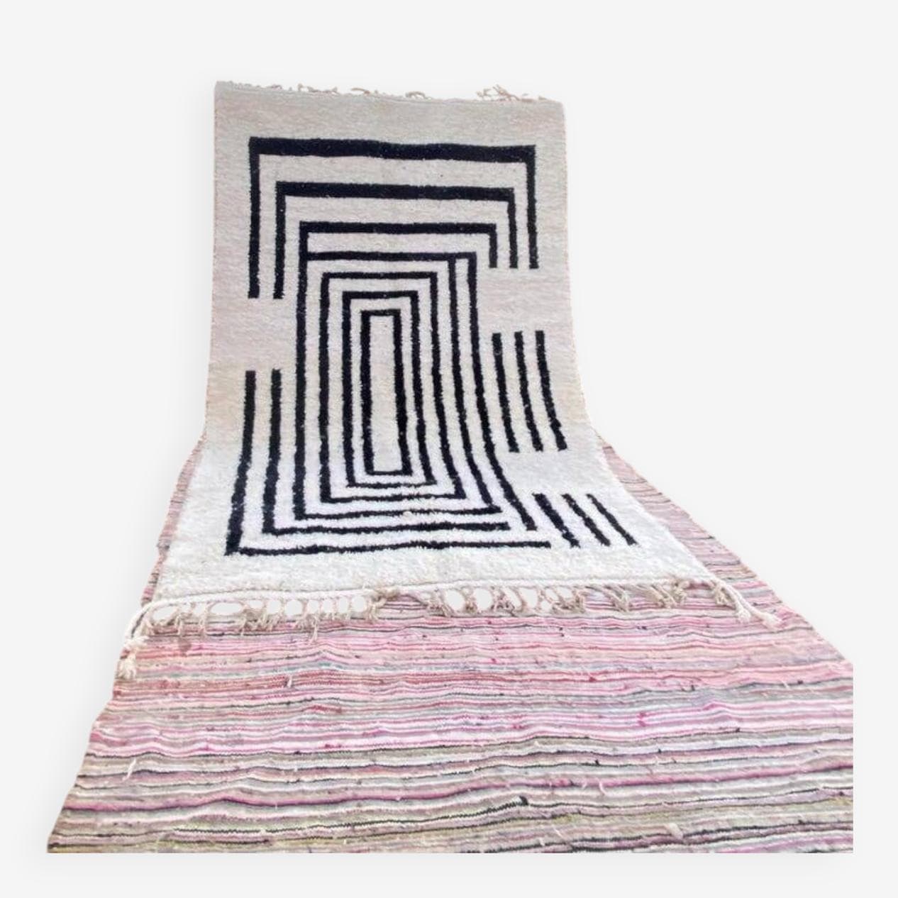 Ręcznie tkany dywan 150x250 cm, wełna, multikolor, Maroko - 199786